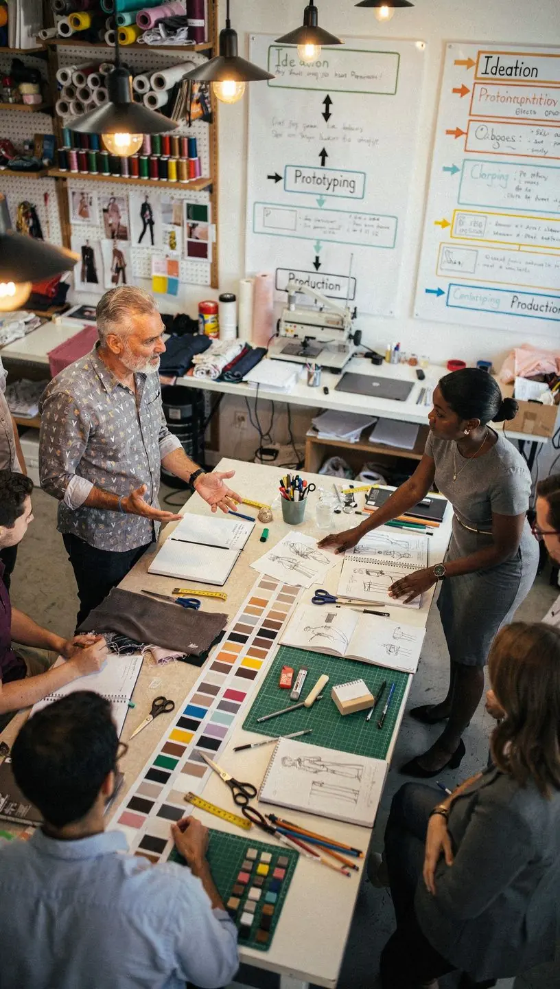 Strefa współpracy w biurze z przytulnym wystrojem i odpowiednim oświetleniem.