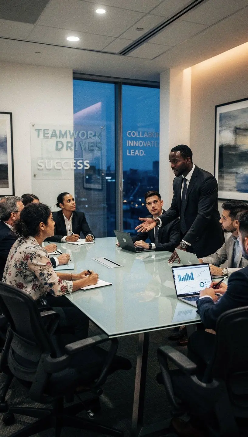 Nowoczesne biuro z ergonomicznymi meblami i stonowanymi kolorami.